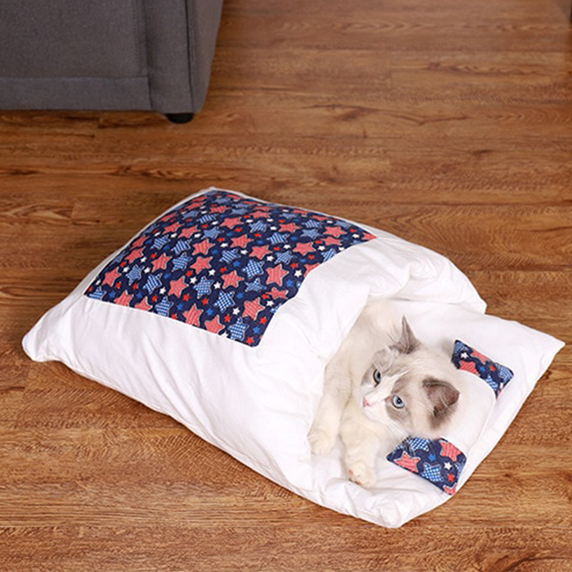 Funki Findz | Pet Beds | Cat Sleeping Bag | Japanese Patterned