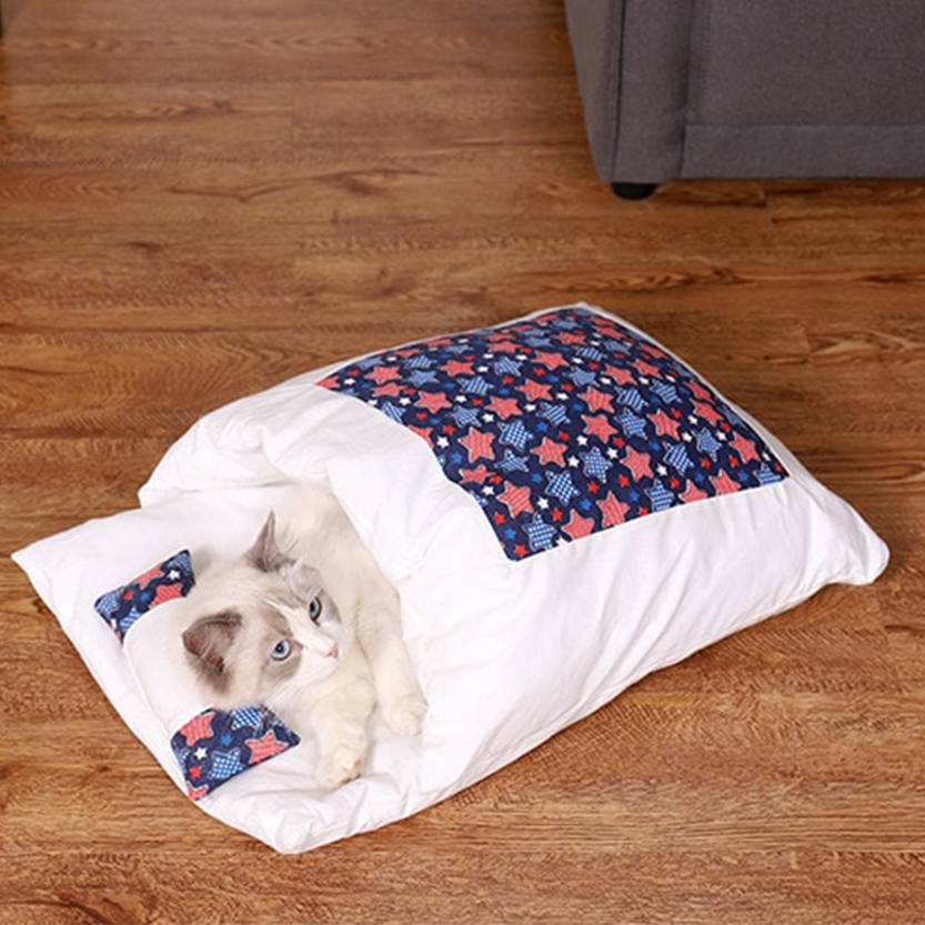 Funki Findz | Pet Beds | Cat Sleeping Bag | Japanese Patterned