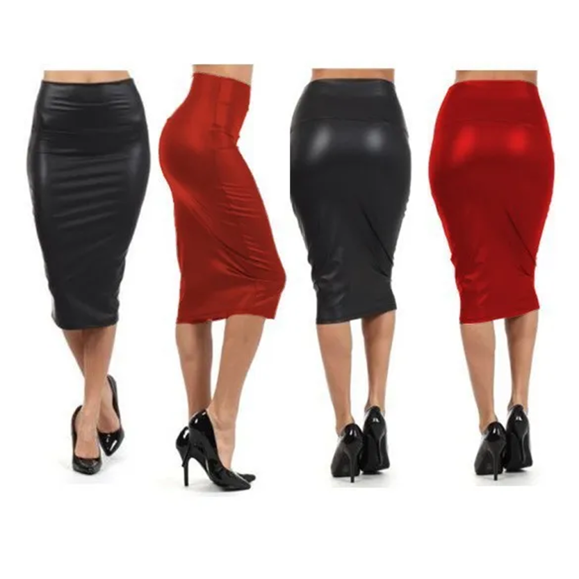 Funki Findz | Skirts | Women's Faux Leather Fitted Pencil Skirts