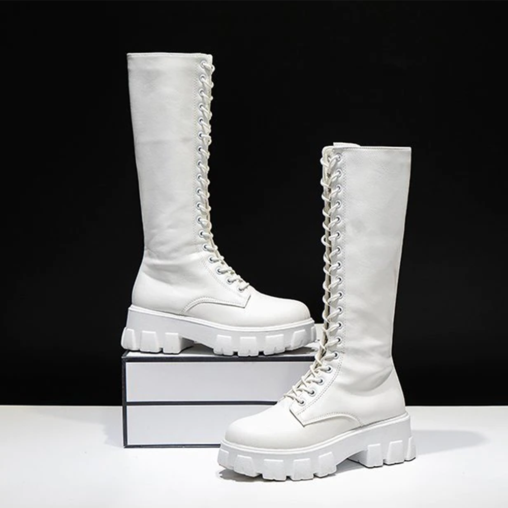 Funki Findz | Boots | Women's Knee-High Platform Lace Up Boot