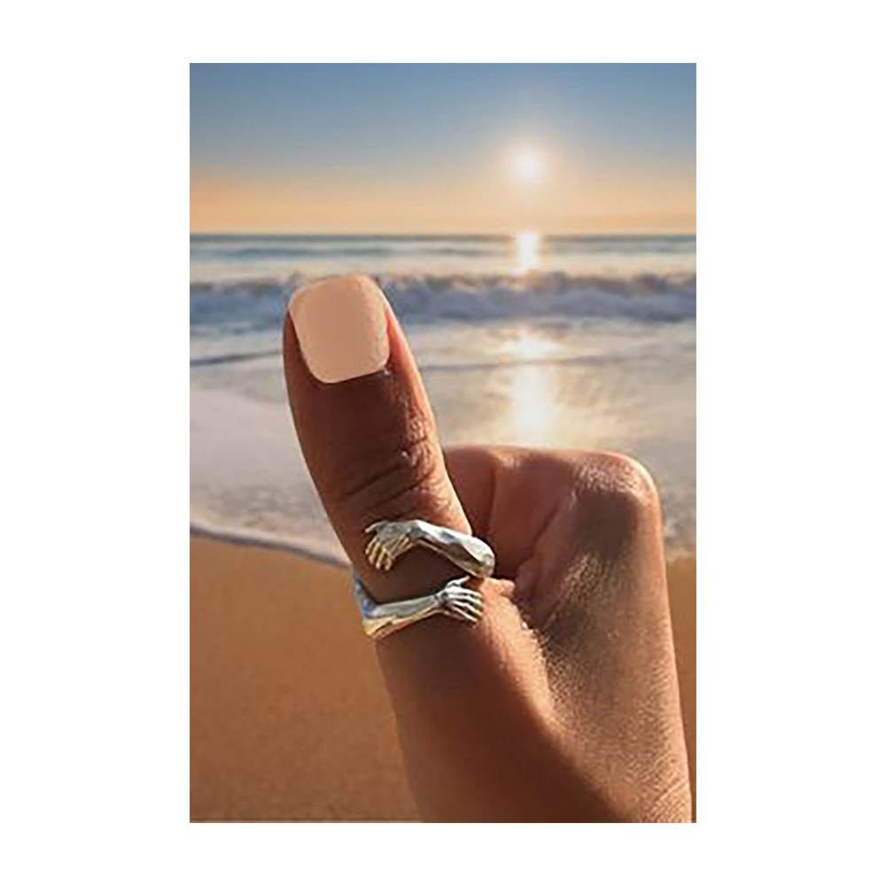 Funki Findz | Rings | Unisex Adjustable Holding Hands Hug Ring