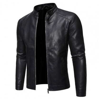 Funki Findz | Jackets | Men's Faux Leather Stand Collar Jacket