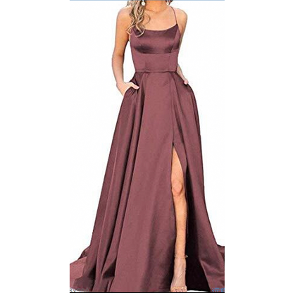 Funki Findz | Dresses | Women's Elegant Long Satin Prom Dress