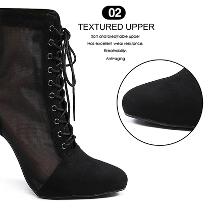 Funki Findz | Boots | Women's Mesh Stiletto Latin Dance Boots