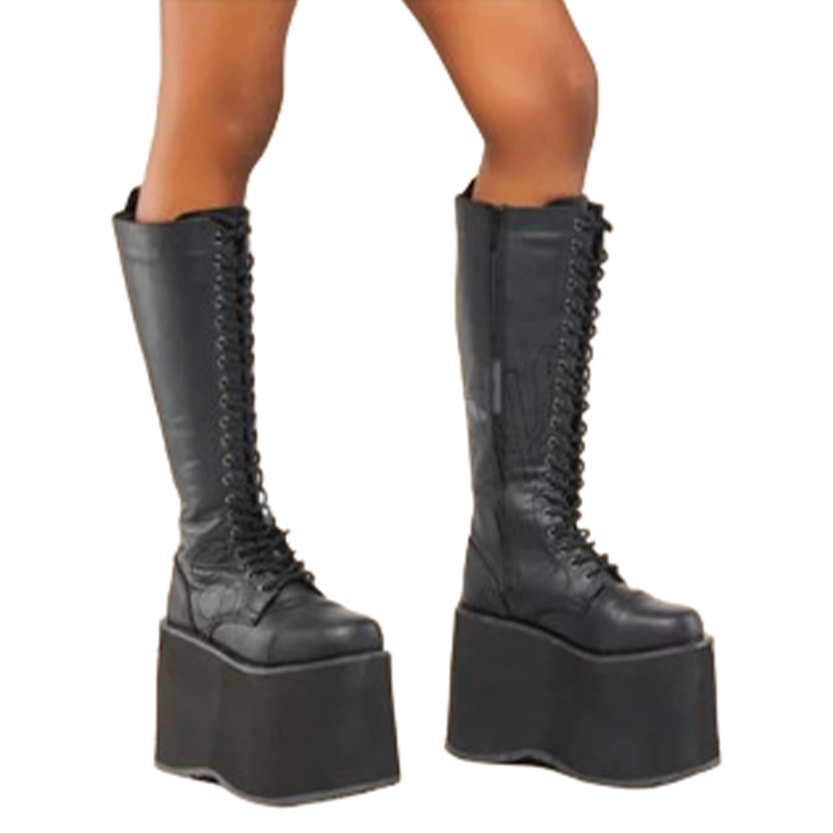 Funki Findz | Boots | Women's Red Buckle Strap Platform Boots