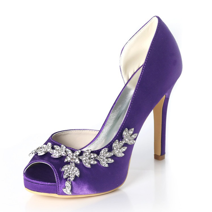 Funki Findz | Shoes | Women's Satin Peep Toe Wedding Shoes