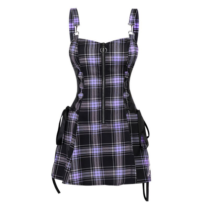 Funki Findz | Dresses | Women's Fairy Grunge Plaid Mini Dress