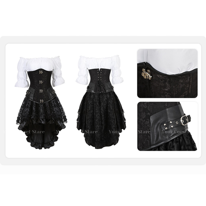 Funki Findz | Dresses | Women's Steampunk Top Corset Skirt Set
