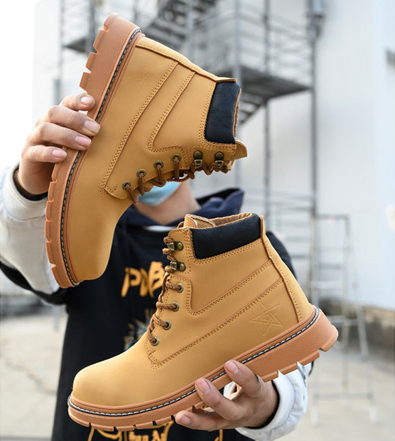 Funki Findz | Boots | Men's Steel Cap Toe High-Top Work Boots