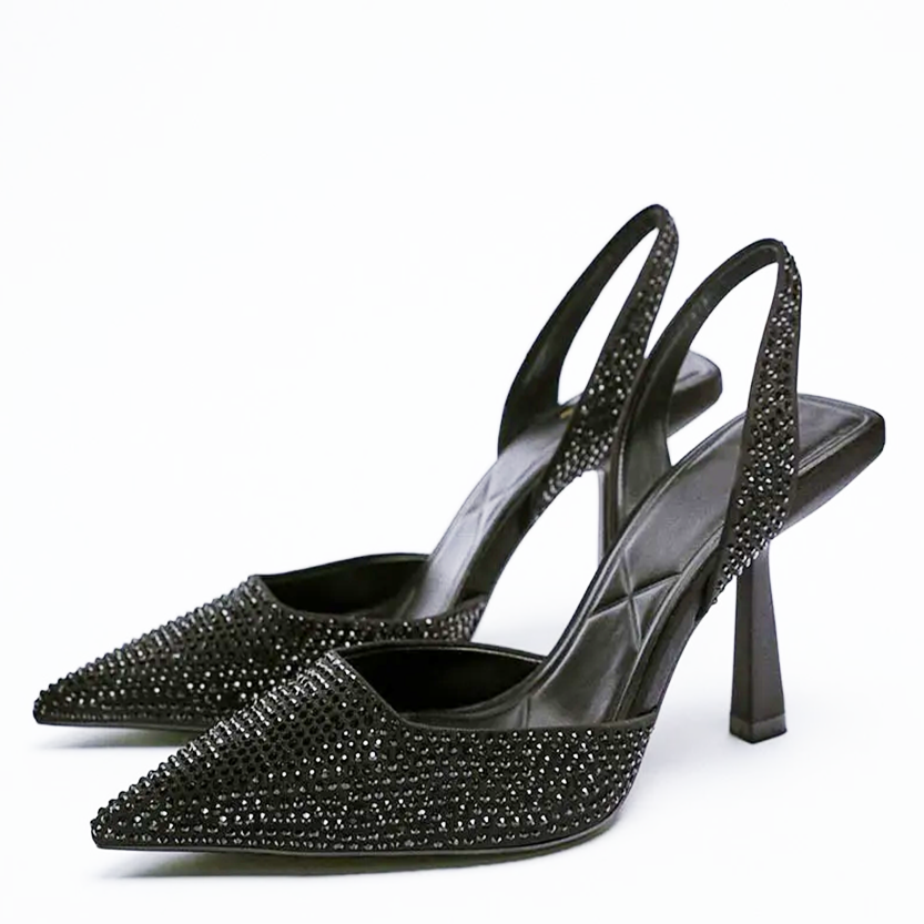 Funki Findz | Shoes | Women's Shiny Beaded Mid Heeled Mules