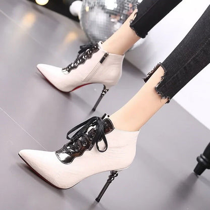 Funki Findz | Boots | Women's High Heeled Lace-up Ankle Boots