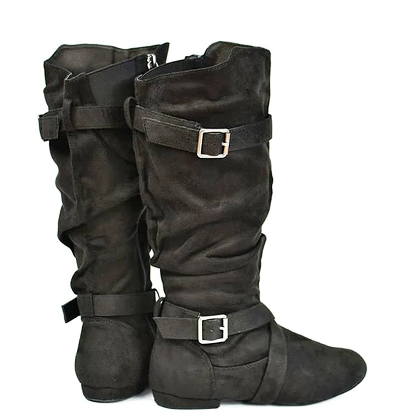 Funki Findz | Boots | Women's Line Dance Buckle Flat Boots
