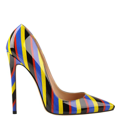 Funki Findz | Shoes | Women's Luxury Striped High Heel Stilettos