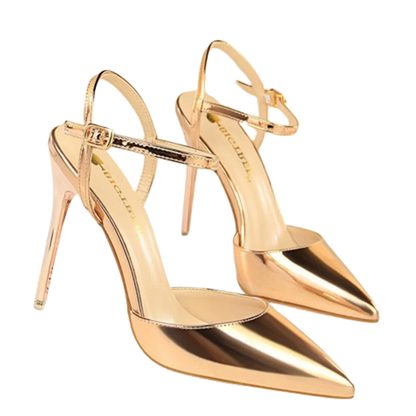 Funki Findz | Shoes | Women's Shiny Metallic Slingback Stilettos