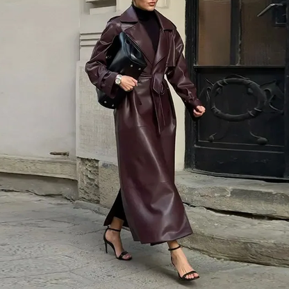 Funki Findz | Jackets | Women's Extra Long Faux Leather Coat