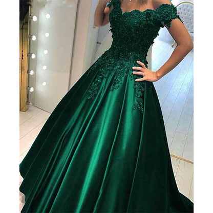 Funki Findz | Dresses | Women's Elegant Long Satin Ball Gown