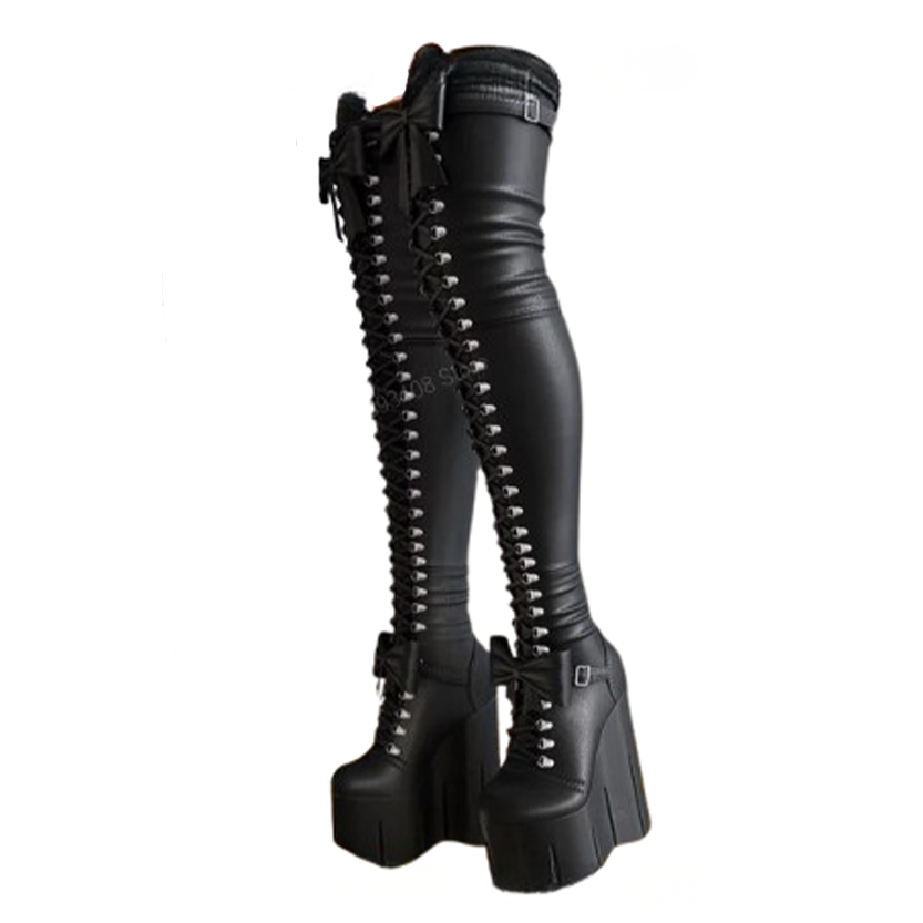 Funki Findz | Boots | Women's Over Knee Butterfly Bow Boots