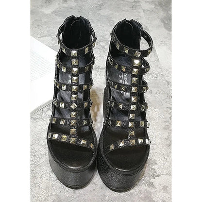 Funki Findz | Shoes | Women's Rivet Platform Gladiator Sandals