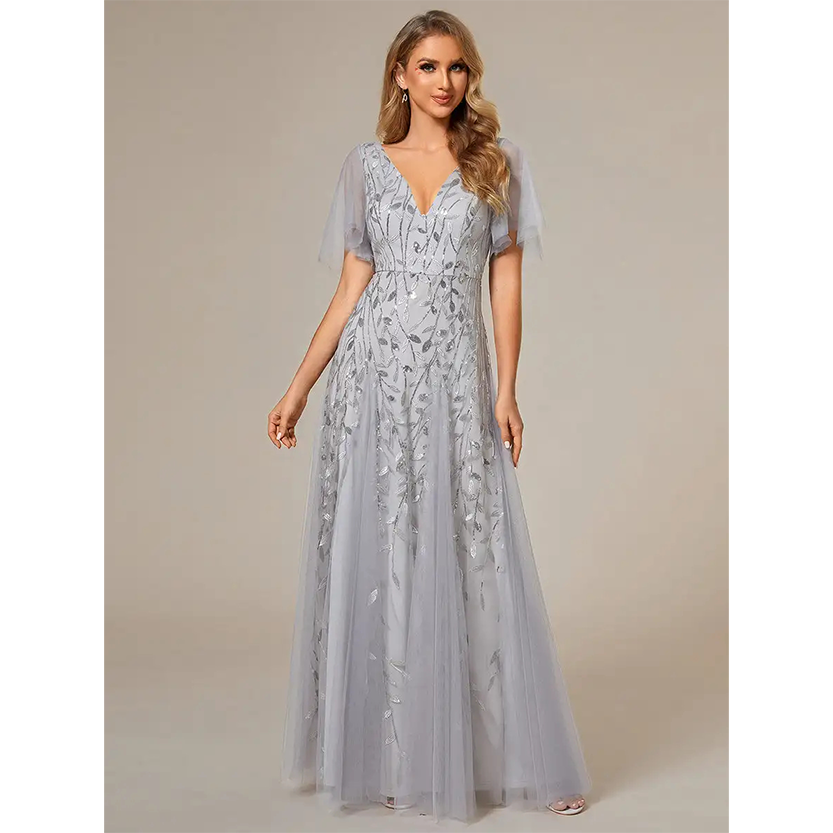 Funki Findz | Dresses | Women's Long Sequin Lace Formal Dress