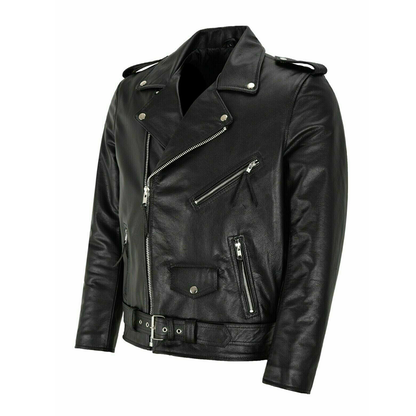 Funki Findz | Jackets | Men's Slim Fit Faux Leather Biker Jacket