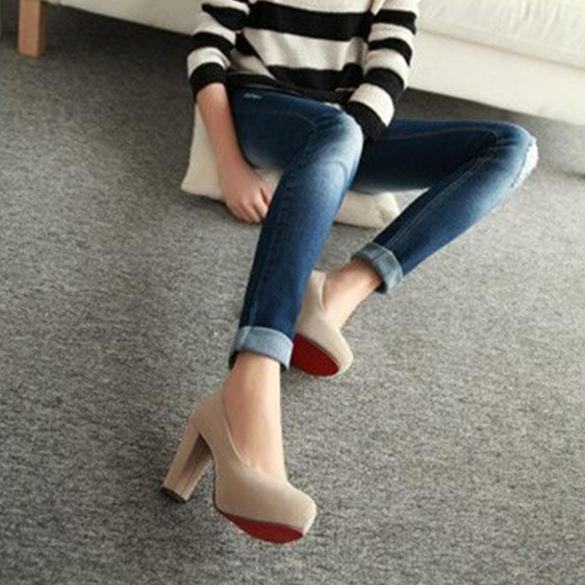 Funki Findz | Shoes | Women's Faux Suede High Chunky Heels