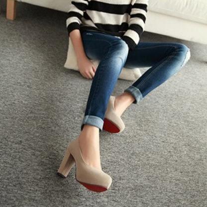 Funki Findz | Shoes | Women's Faux Suede High Chunky Heels