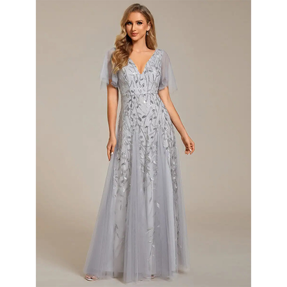 Funki Findz | Dresses | Women's Long Sequin Lace Formal Dress