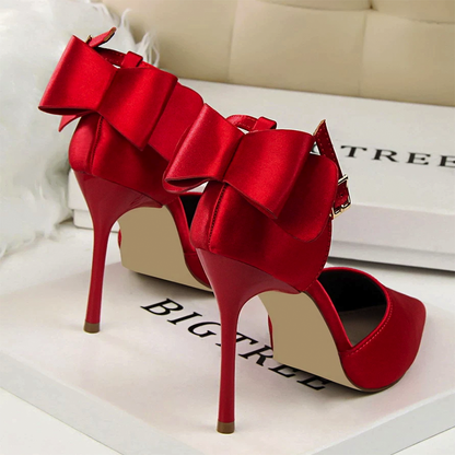 Funki Findz | Shoes | Women's Elegant Silk Bow Stiletto Pumps