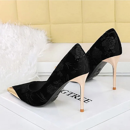 Funki Findz | Shoes | Women's Metal Toe Embroidered Pumps