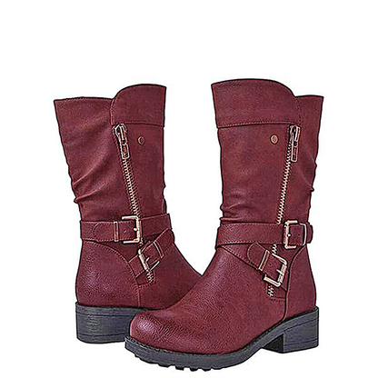 Funki Findz | Boots | Women's Biker Boot | Zipper Buckle Boots