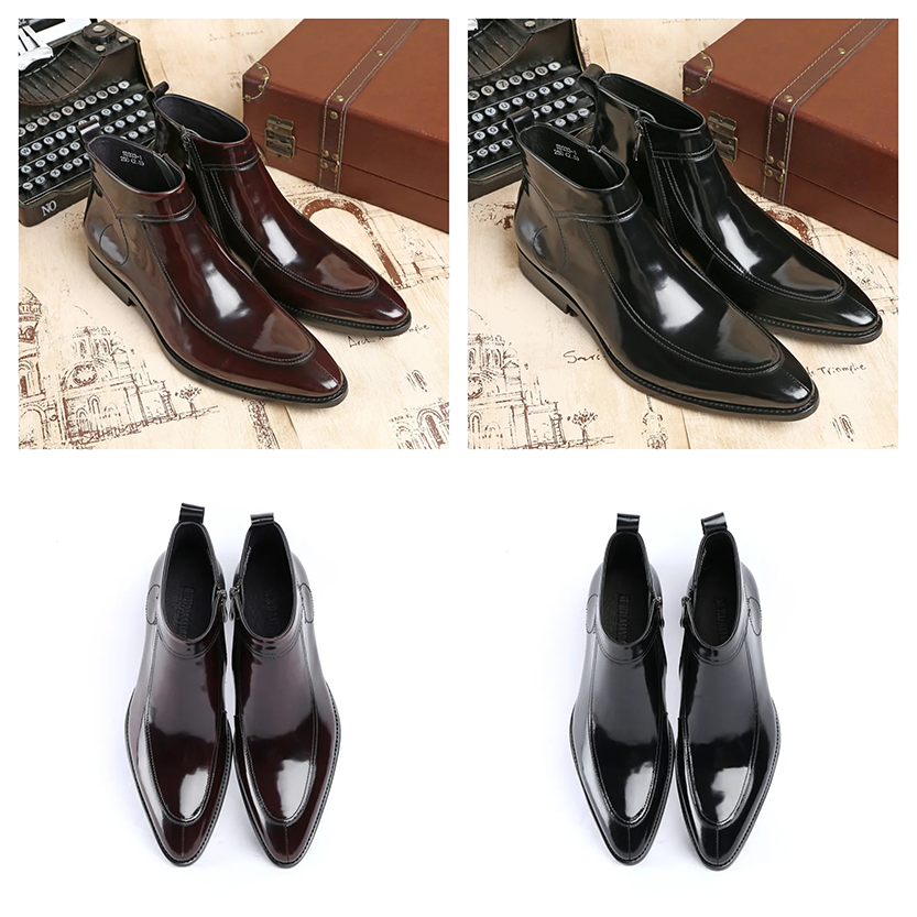 Funki Findz | Boots | Men's Leather Patent Formal Dress Boots