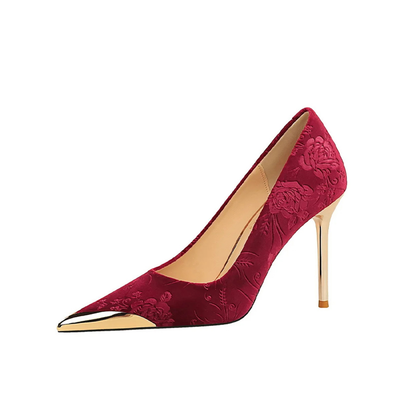 Funki Findz | Shoes | Women's Metal Toe Embroidered Pumps