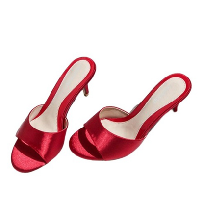 Funki Findz | Shoes | Women's Low Heeled Bridal Satin Slides