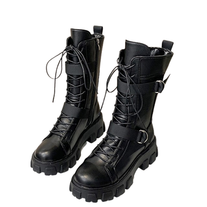 Funki Findz | Boots | Women's Lace-Up Combat Boots Biker Boot