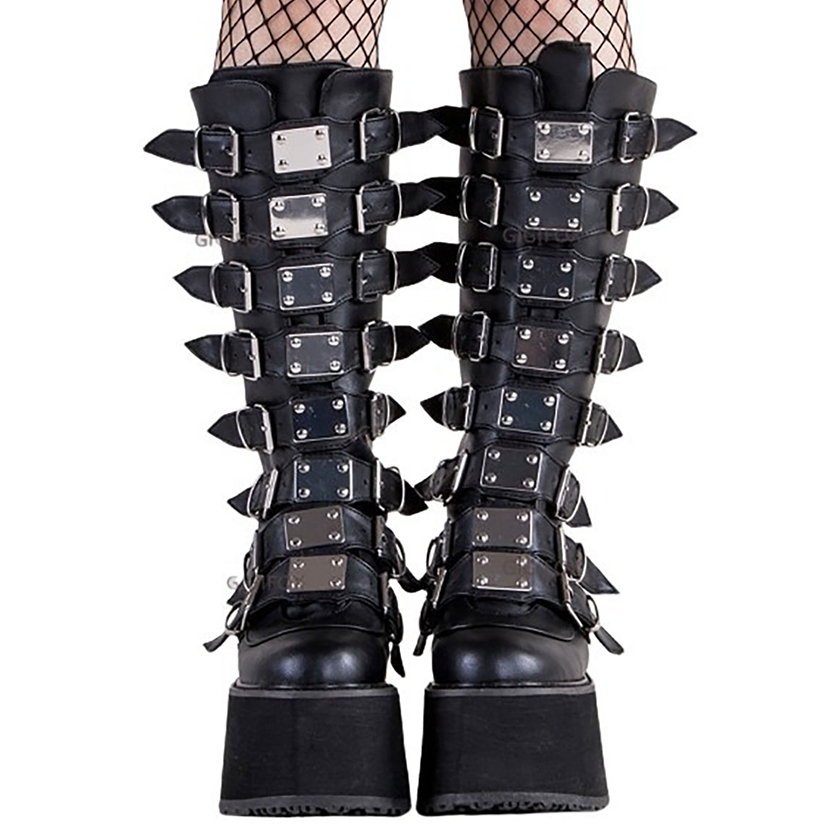 Funki Findz | Boots | Women's High Platform Wedge Buckle Boot