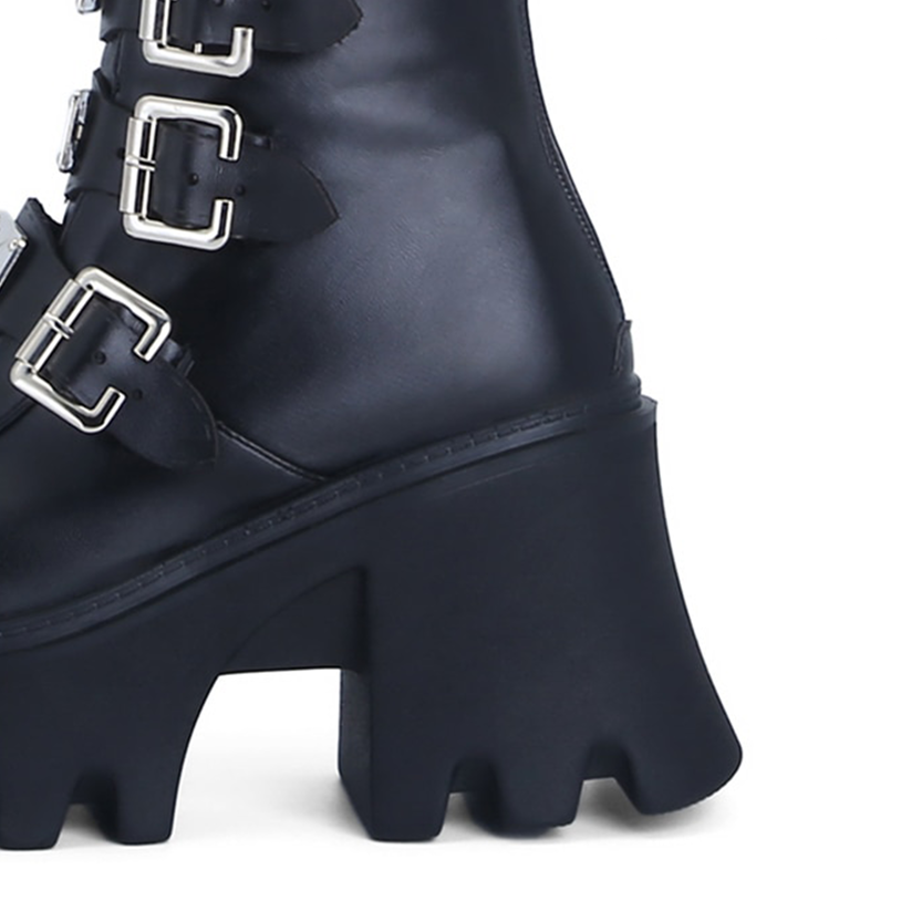Funki Findz | Boots | Women's Gothic Buckle Plate Platform Boot