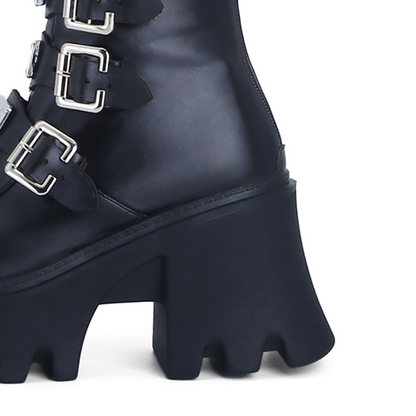 Funki Findz | Boots | Women's Gothic Buckle Plate Platform Boot