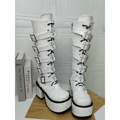 Funki Findz | Boots | Women's Harajuku Buckle Strap Boots