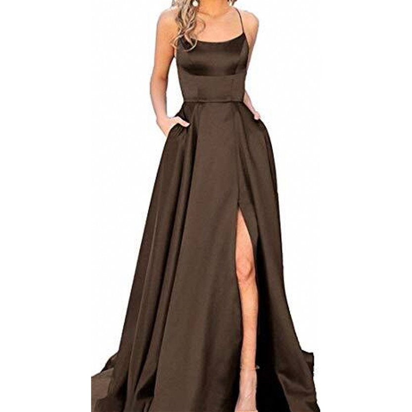 Funki Findz | Dresses | Women's Elegant Long Satin Prom Dress