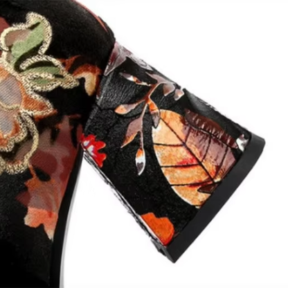 Funki Findz | Boots | Women's Over Knee Flower Embroider Boot
