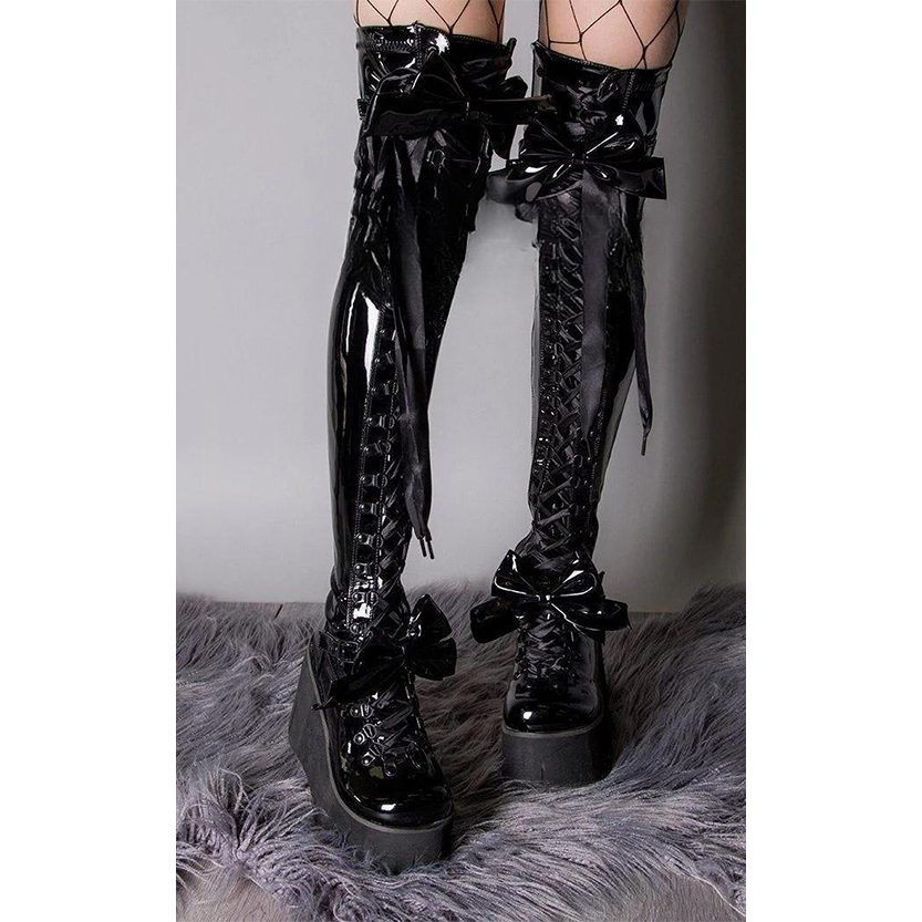 Funki Findz | Boots | Women's Butterfly Bow Over the Knee Boots