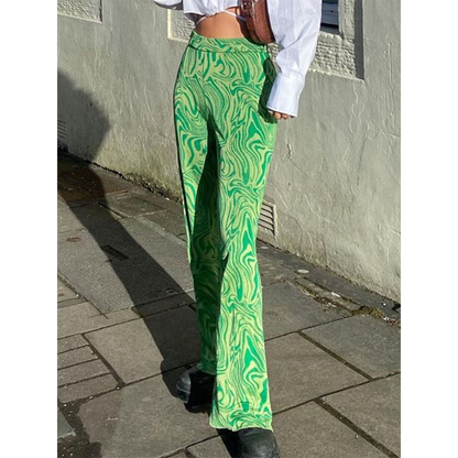Funki Findz | Pants | Women's Ripple Print Flared Bell Bottoms