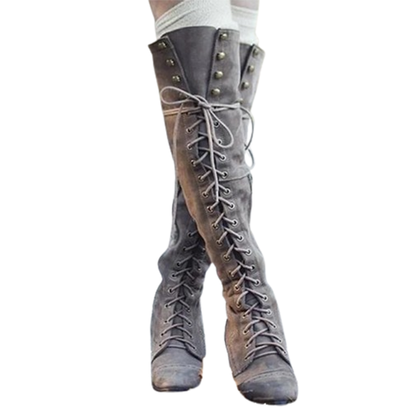 Funki Findz | Boots | Women's Knee High Retro Steampunk Boot