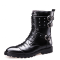 Funki Findz | Boots | Men's Punk Rivet Buckle Motorcycle Boots