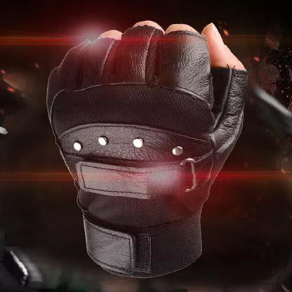 Funki Findz | Gloves | Men's Half Finger Leather Punk Gloves
