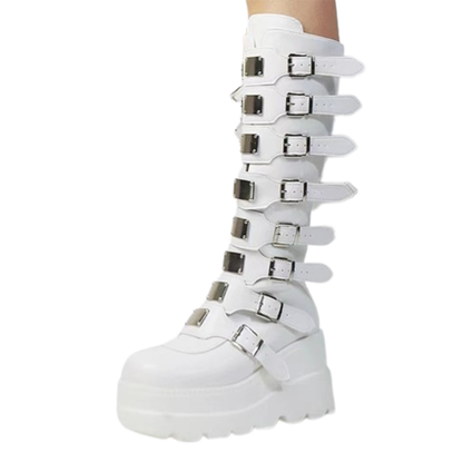 Funki Findz | Boots | Women's Punk Buckle Strap Platform Boots