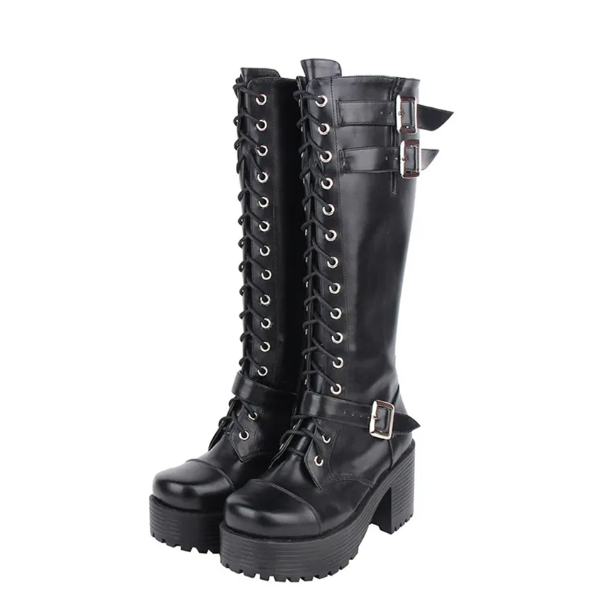 Funki Findz | Boots | Women's Goth Motorcycle Platform Boots