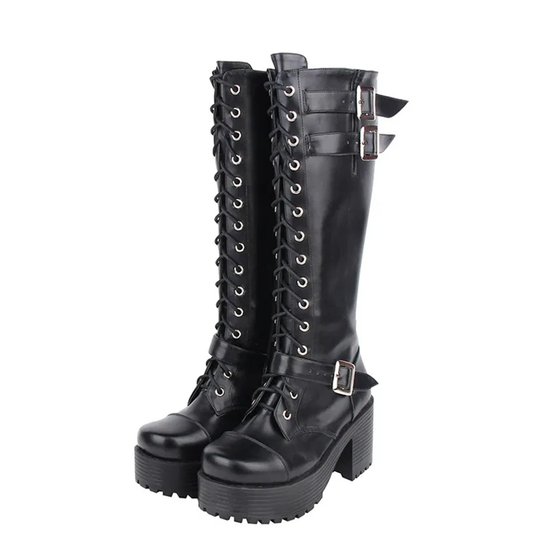 Funki Findz | Boots | Women's Goth Motorcycle Platform Boots
