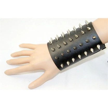 Funki Findz | Bracelets | Unisex Leather Spiked Wristband
