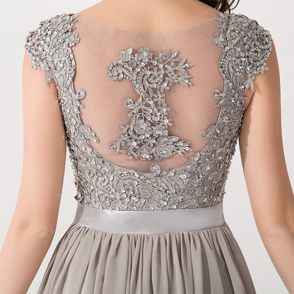 Funki Findz | Dresses | Women's Long Chiffon Satin Lace Dress